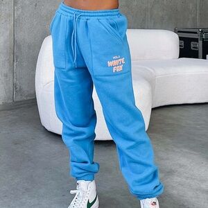 Women’s Blue White Fox Sweatpants